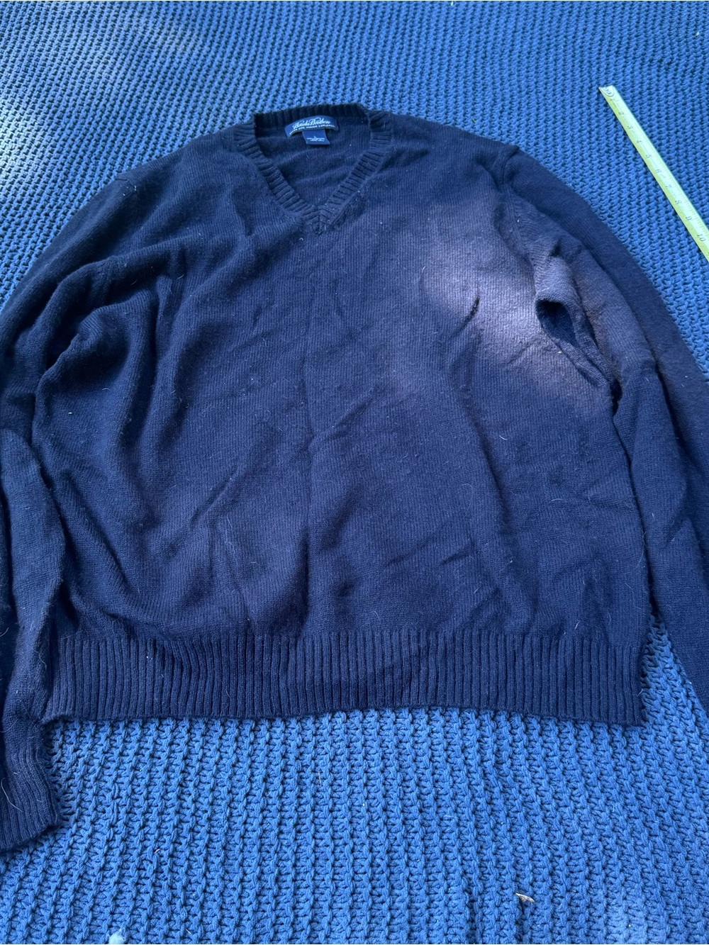 Brooks Brothers 100% Lambswool Navy Sweater Mens‎ Large Knit Academia Grandpa